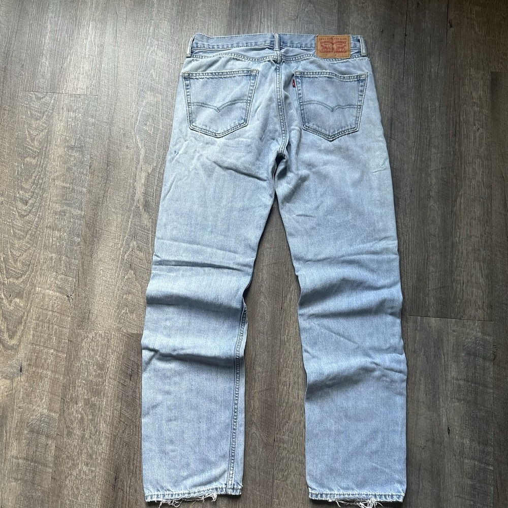 Levi's 505 Jeans Men's Fits 33x30 Light Wash Straight Distressed Faded Denim Y2K